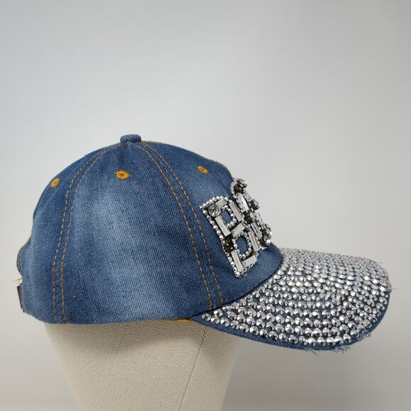 Boss Slideback Baseball Cap Blue One Size Adjustable Rhinestone Magid Hats - Picture 4 of 9